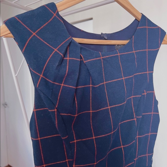 Navy Blue Vintage Mod Style Skater Dress with Pocketsg - Picture 1 of 3